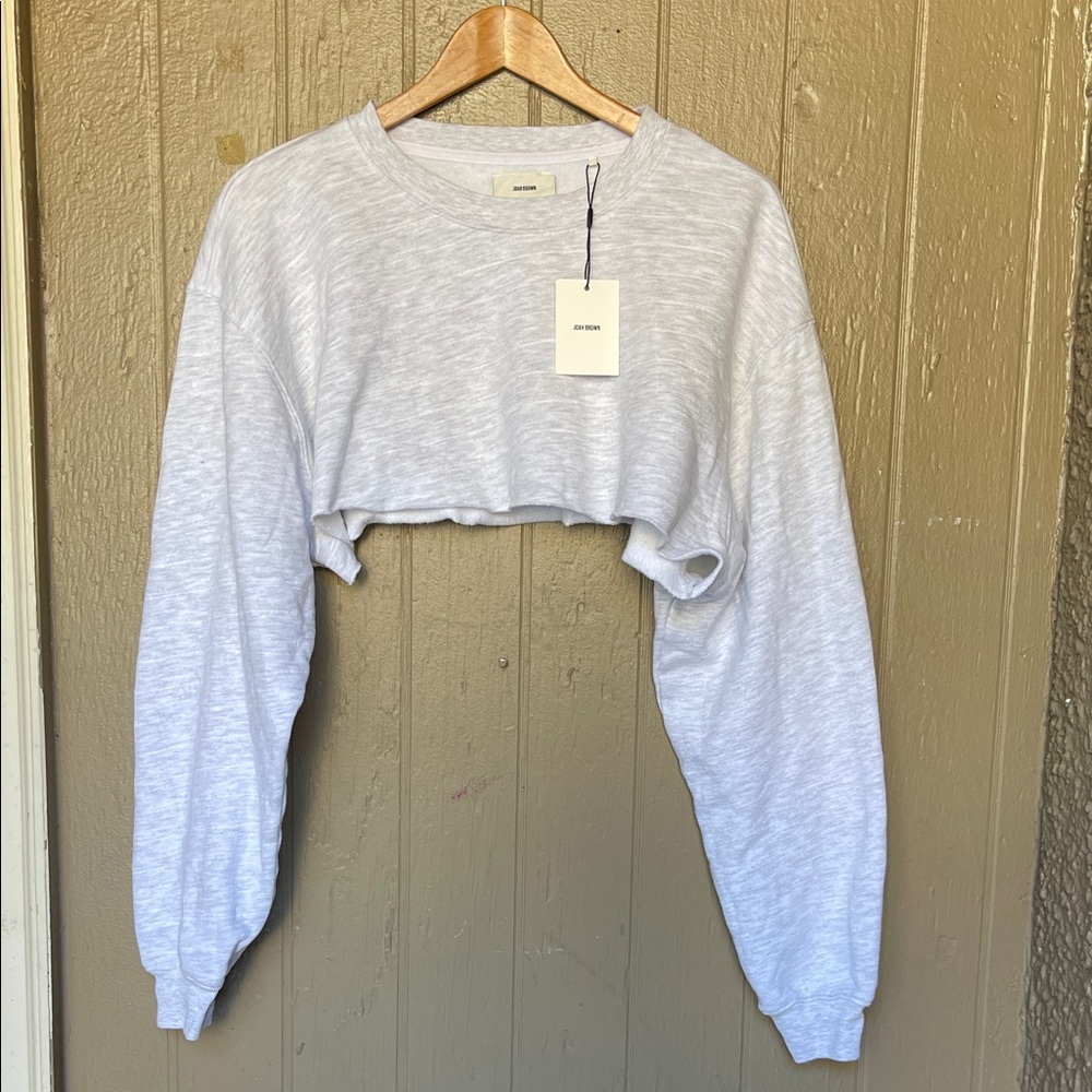 Joah Brown crewneck Light Gray cropped sweatshirt One size